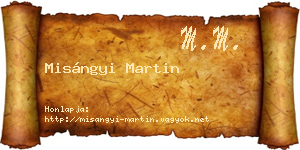 Misángyi Martin névjegykártya